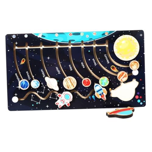 Milisten 1Satz Montessori Holzspielzeug Sonnensystem Puzzle Entwickelndes Planeten Rätsel für Fördert Feinmotorik und Kreative Fähigkeiten Planeten Lernspielzeug von Milisten
