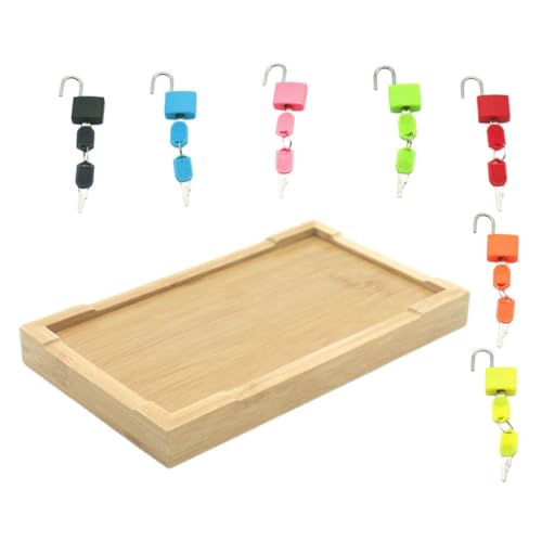 Milisten 1Satz Montessori Lernspielzeug Für Kleinkinder Farbiges Spielschloss Mit Bambus Tray Pädagogisches Motorik Sensomotorischen Fähigkeiten von Milisten