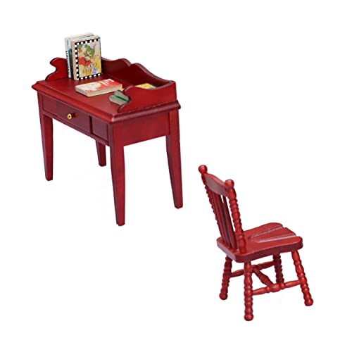 Milisten 1Satz Playhouse Dekoren Mini Schreibtischstuhl Set Simulierte Möbel Dekorationen Für Puppenhäuser Mit Stühlen Und Buchblöcken Rotbraun Milisten 1Satz Playhouse Dekoren Mini Schreibtischstuhl Set Simulierte Möbel Dekorationen Für Puppenhäuser Mit Stühlen Und Buchblöcken Rotbraun von Milisten