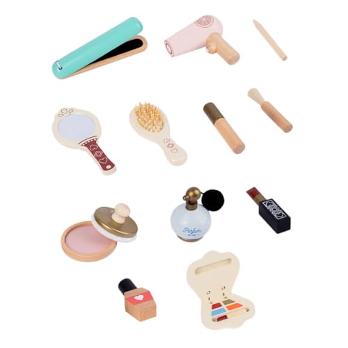 Milisten 1Satz Princess Makeup Toy Wooden Role Play Cosmetic Kit for Safe and Fun Beauty Playset for Ages Present for Creative Play von Milisten