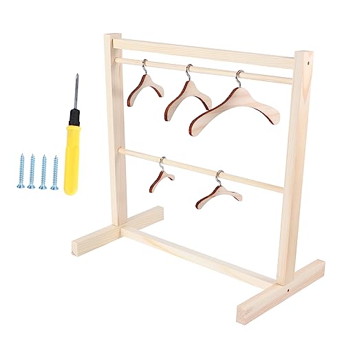 Milisten 1Satz Puppen Kleiderbügel Set aus Holz Teiliges Set mit Hängendem Kleiderständer für Puppenkleider für Aufbewahrung und Organisation von Puppenoutfits Milisten 1Satz Puppen Kleiderbügel Set aus Holz Teiliges Set mit Hängendem Kleiderständer für Puppenkleider für Aufbewahrung und Organisation von Puppenoutfits von Milisten