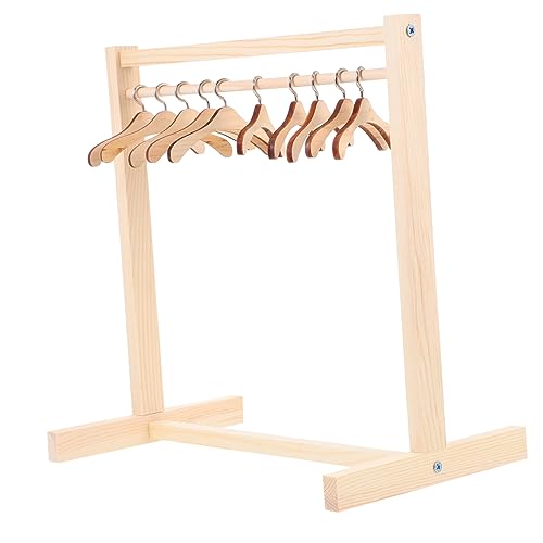 Milisten 1Satz Puppenkleiderständer aus Holz mit Kleiderbügeln Puppenhaus Zubehör für Organisieren von Puppenkleidung und für Puppenliebhaber Milisten 1Satz Puppenkleiderständer aus Holz mit Kleiderbügeln Puppenhaus Zubehör für Organisieren von Puppenkleidung und für Puppenliebhaber von Milisten