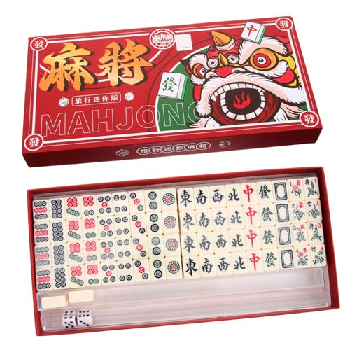 Milisten 1Satz Reise Mahjong Set Tragbares Mini Mahjong Mit Aufbewahrungskoffer Für Zuhause Und Unterwegs Robustes Material Für Langanhaltenden Spielspaß von Milisten