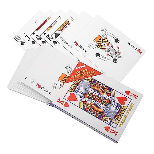 Milisten 1Satz Riesige Spielkarten Große Pokerkarten für Spiele und Partys Langlebig und Leicht für Unterhaltung und Unterhaltsame Kartenspiele von Milisten