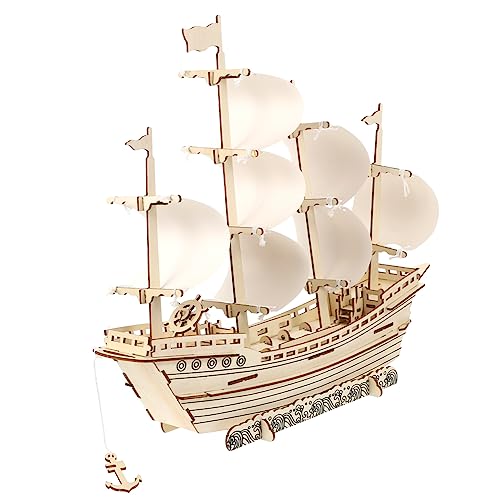 Milisten 1Satz Segelboot Puzzle Holz Modellbau DIY Segelboot Für Erwachsene Kreatives Handwerk Fantasie Und Kreativität Hochwertiges Holzmaterial Einfach von Milisten