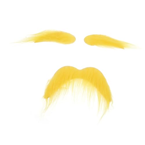 Milisten 1Satz Selbstklebendes Halloween Kostümzubehör Gelbe Augenbrauen und Bart für Realistischen Opa Look Maskerade Partys und Karneval Künstlicher Bartaufkleber von Milisten