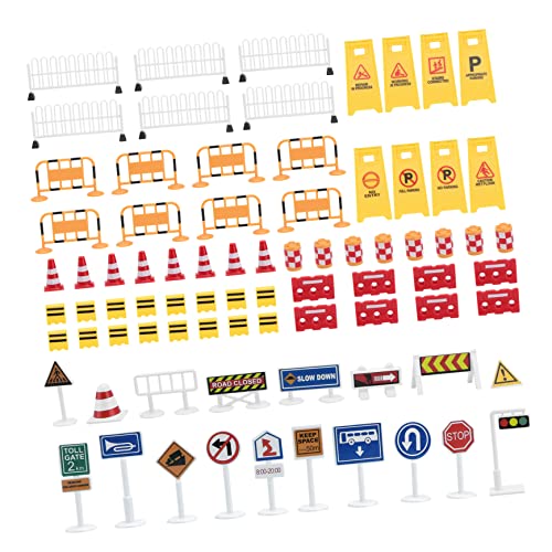 Milisten 1Satz Simulation Verkehrszeichen Teiliges Verkehrsbarrierenschilder für Realistische Straßensperren und Warnschilder zur Verkehrserziehung und Spielspaß von Milisten
