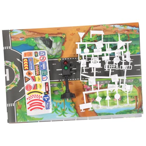 Milisten 1Satz Verkehrsspielzeug Mit Verkehrsschildern Für Dinosaurier Verkehrsspielmatte Verkehrszeichen Für Lernspiele Und Kreative Interaktionen von Milisten