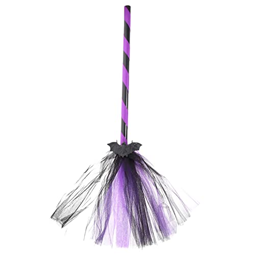 Milisten 1Stück Halloween Besen Mit Bat Dekoratives Accessoire Für Halloween Feiern Cosplay Und Partys Für Kreative Halloween Deko von Milisten
