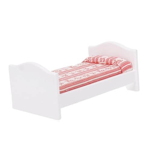Milisten 1Stück Mini Kinderbett Modell für Puppenhaus Szenenzubehör Langlebiges Rotes Bett mit Streifen für Mini Hausdekoration und Perfektes Accessoire für Kreative Milisten 1Stück Mini Kinderbett Modell für Puppenhaus Szenenzubehör Langlebiges Rotes Bett mit Streifen für Mini Hausdekoration und Perfektes Accessoire für Kreative von Milisten