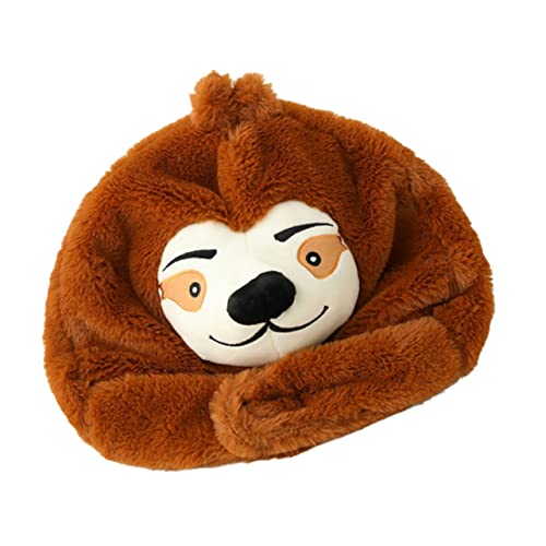 Milisten 1Stück Sloth Kopf Hut für Erwachsene Lustige Plüschmütze für Kostümpartys Fotoshootings und Tägliches Warm und Bequem mit Realistischem Design von Milisten