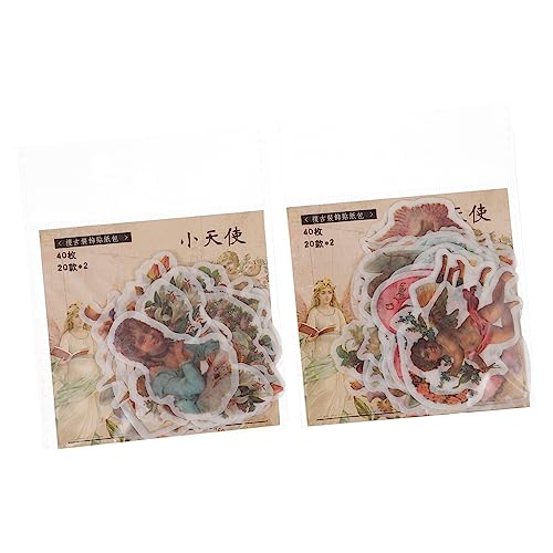 Milisten 2 Boxen Retro -Aufkleberbeutel Scrapbook-Buchstaben-Aufkleber Papieraufkleber Journal -Aufkleber Aufkleber aus Washi-Papier Bastelaufkleber Album-Aufkleber Selbstklebende Aufkleber von Milisten