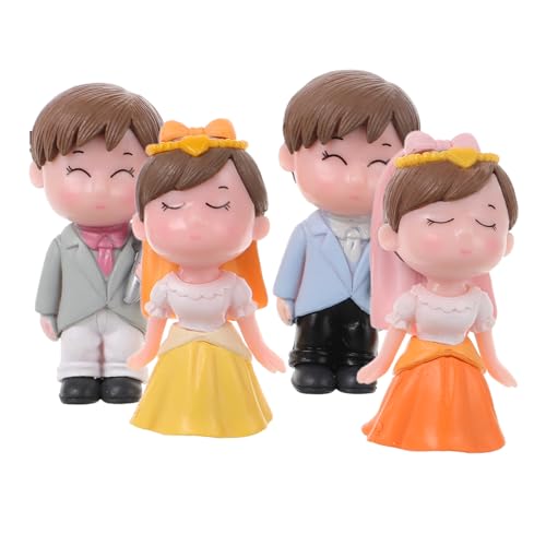 Milisten 2 Paar Hochzeitstortenaufsätze Figuren Hochzeitsaufsätze Für Kuchen Multifunktionale Paarfigur Tortenaufsatz Hochzeit Braut Tortenaufsatz Tortenzubehör Kompaktes von Milisten