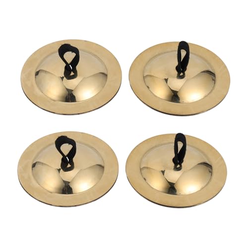 Milisten 2 Paare Kupfer Fingerzimbeln Mini Becken Percussion Instrument für Tanz Party Musikalisches Rhythmusspielzeug Langlebig Sicher für Mädchen Jungen Zufällige Farbe Zufällige Farbe von Milisten