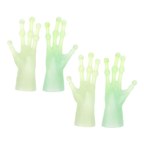 Milisten 2 Paare Lustige Handschuhe Alien Hände realistisch kinderhandschuhe Alien-Finger-Handschuh-Abdeckung Alien-Finger-Abdeckungsspielzeug Alien-Fingerabdeckung PVC Light Green von Milisten