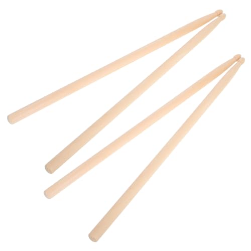 Milisten 2 Paare Trommelstöcke Schlagzeug Sticks Trommel Zubehör Drumsticks für Profis Hochwertige Schlagzeugstöcke Standard Größe Drumsticks Trommelschlägel Bassdrum Mallet hölzern Beige von Milisten