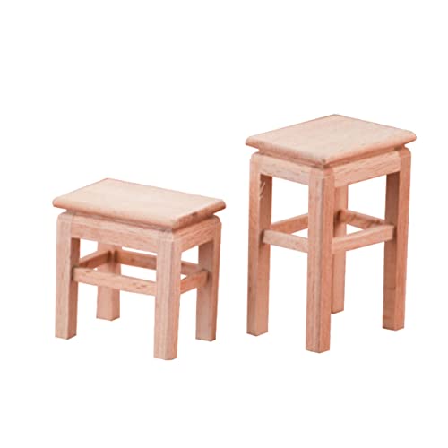 Milisten 2 Pcs Puppe Dekoration Mini Kleine Sitz Miniatur Stuhl Figuren Holz von Milisten