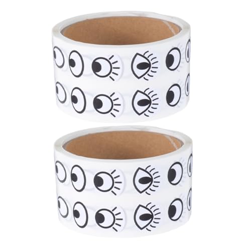Milisten 2 Rollen Selbstklebende Große Wackelaugen Aufkleber Cartoon Augen Sticker für DIY Basteln Scrapbooking Vielseitig Sicher und Langlebig von Milisten