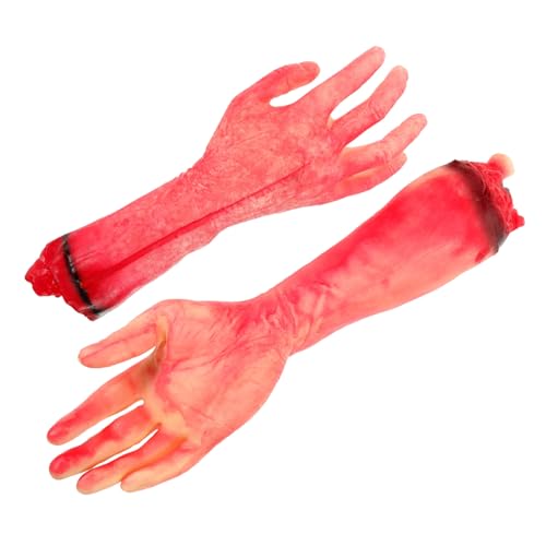 Milisten 2 STÜCK Halloween Deko Teiliges Gebrochene Hände Realistische Horror Requisiten für Halloween Party und Haunted House Kreative Gruselige Fake Körperteile für Innen und Außen von Milisten