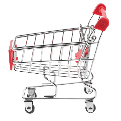 Milisten 2 STÜCK Teiliges Set Mini Metall Einkaufswagen Robuste Kaufladen Deko Bunte Kleine Supermarktwagen für Rollenspiele Kindgerecht Glatte Oberfläche Fördert Fantasie Zufällige Farbe von Milisten