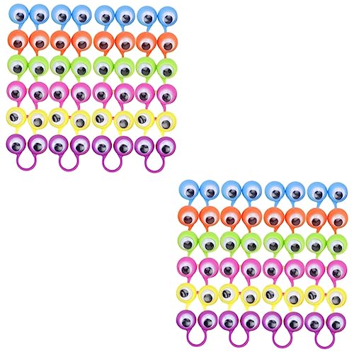 Milisten 2 Sätze Aktivitätsringspielzeug Kulleraugenring Augapfel Augenringe Fingerpuppen Ball Kind Augenfinger Fingerpuppe Augen Blau Auge Fingerpuppe Plastik 24 Stück * 2 von Milisten