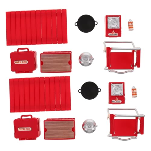 Milisten 2 Sätze Camping Spielset mit Klappbaren Mini Stühlen und Picknicktisch Tragbares Outdoor Zubehör mit Simuliertem Campingkocher Pädagogisches Rollenspiel für Kleinkinder von Milisten