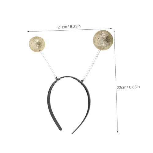 Milisten 2 Sätze Halloween Stirnband Martian Antennen Haarreif mit Glitzerbällen Kostüm Accessoires für Frauen und Goldfarben für Maskenball und Party von Milisten