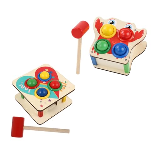Milisten 2 Sätze Holz Klopfspielzeug für Teiliges mit Herz und Design Fördert Hand Augen Koordination und Motorik Robustes und Sicheres Material für Kreative Spielstunden von Milisten