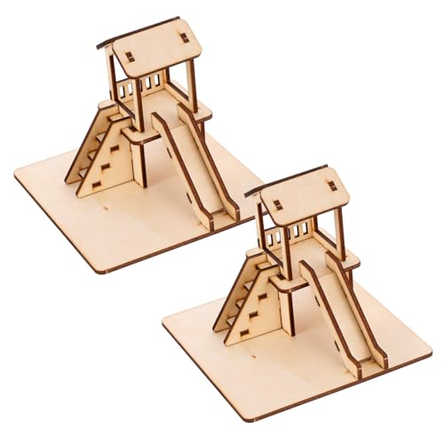 Milisten 2 Sätze Holzrutsche Bausatz für DIY Lernspielzeug Holzpuzzle Modell ohne Kleber Hand Auge koordination Ab Jahre Montessori Wissenschaftsspielzeug von Milisten