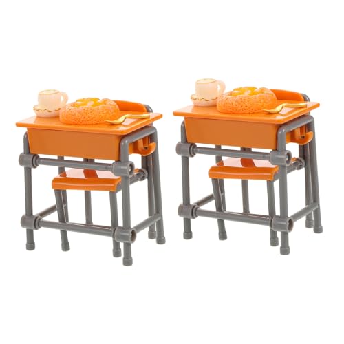 Milisten 2 Sätze Mini Mini Desk puppenhaus möbel puppenhaus zubehör Puppenhaus Einrichtung Sportzubehör für Puppenstuben Miniatur-Schreibtischzubehör winziges Tischmodell Plastik von Milisten