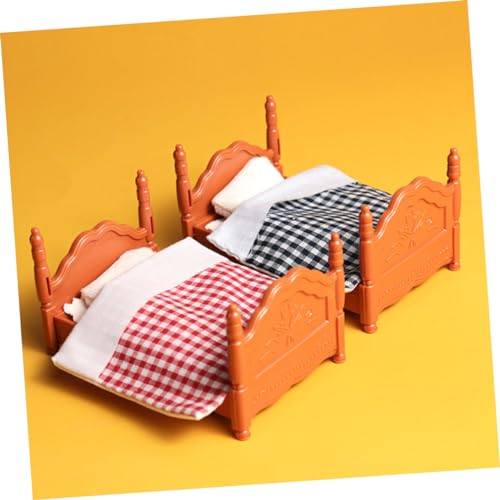Milisten 2 Sätze Miniatur Puppenhaus Etagenbett Teilig aus Robustem Material Realistische Gestaltung für Puppenhaus Schlafzimmer Dekoration und Spielzeugmöbel von Milisten