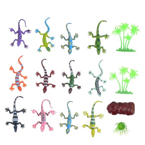 Milisten 2 Sätze Realistische Eidechsen Figuren Kunststoff Mini Reptilien Modelle Lernspielzeug von Milisten