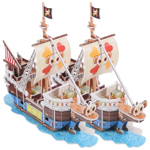 Milisten 2 Sätze Sailboat Puzzle Kit Papier Puzzle Modell für Erwachsene Piratenschiff Bausatz Kreatives Lernspielzeug für Bastelprojekte und Familienaktivitäten von Milisten