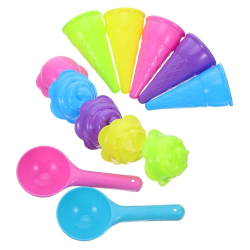 Milisten 2 Sätze Sandspielzeug Eiscreme Sandform und Schaufel aus Lebensmittelechtem Kunststoff Sicher und Vielseitig für Strand Sandkasten Drinnen und Draußen Kreatives von Milisten