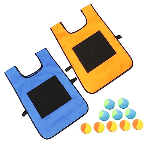 Milisten 2 Sätze Sticky Vest und Bälle Set für Interaktives Outdoor Eltern Junge Mädchen Beziehung Orange und Blau mit Bällen Kreatives Wurfspiel für Hand Augen Koordination von Milisten