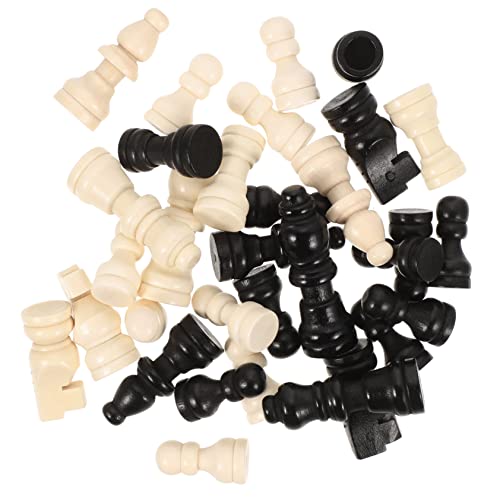 Milisten 2 Sätze Teilige Mini Holz Schachfiguren Glatt Verarbeitet Farblich Differenziert Ergonomisch Geformt als Schachzubehör und Spielrequisite für Freizeitspiele von Milisten