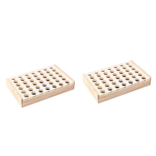 Milisten 2 Sätze Vier-Spiele-schachspiel Stereo-schachspielzeug Stereo-Schachbrett- Schachkampf Bildungsspielzeug Schach Schachbrett Holz von Milisten