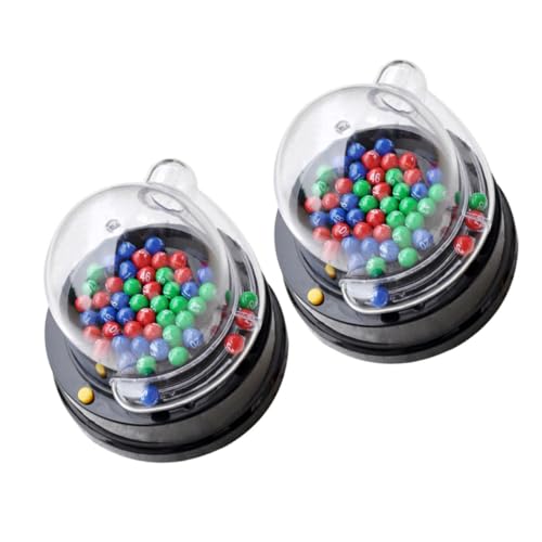 Milisten 2 Satz Elektrische Mini Jackpot Maschine Tragbare Lotto Ballmaschine mit Zahlen Leicht und Kompakt für Partys Karaoke Restaurant und Freizeitspaß von Milisten