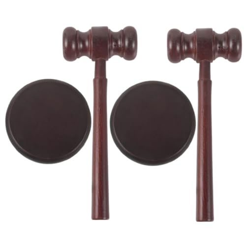 Milisten 2 Satz Teiliges Holzspielzeug Richterhammer mit Klangblock Kindersicheres Mini Holzmallet für Rollenspiele Pädagogisch Kostümzubehör für Halloween und Schulaufführungen von Milisten