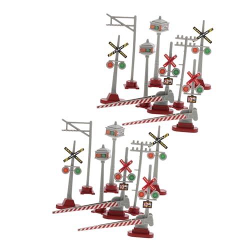 Milisten 2 Sets Ampelmodell: Präzisions-modellbahnstation-sandtischzubehör - Verkehrssignale, Schilder Und Lichter, Bahnübergangsspielzeug von Milisten
