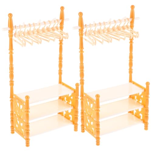 Milisten 2 Sets Kleiderständer Mini Kleiderbügel Puppenmöbel Requisiten Mini Möbel Puppenhaus Miniatur Kleines Kit Kleiderbügel Mini Puppe Winzige Puppen Wohnkultur von Milisten