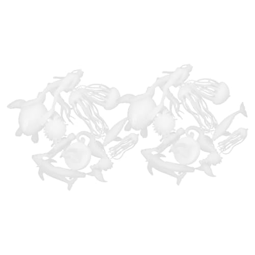 Milisten 2 Sets Mikroskopische Meerestiere Epoxidguss Füllfiguren Zubehör Epoxidguss Meerestiermodelle Miniatur Meerestiere Charms Versorgung Mini Meerestiere Weißer Kunststoff von Milisten