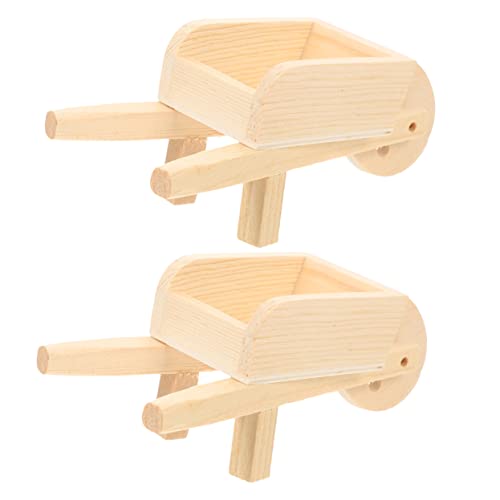 Milisten 2 Stck. Cart -Modell Miniatur Zauberer Rad Winzig Puppenhaus-schubkarrenmodelle Mini-cart-schubkarren-Modelle Mini-schubkarren-Modelle Puppenhauskarren Minikarren-Modelle Holz von Milisten