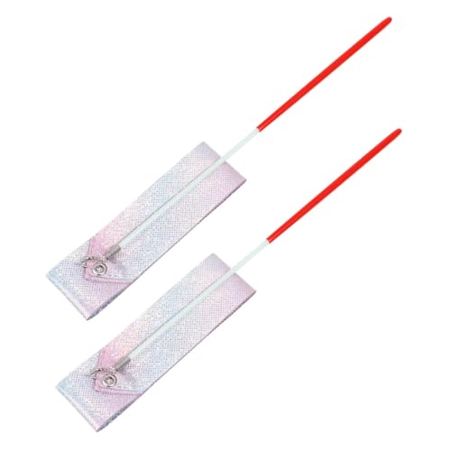 Milisten 2 Stück Bänder für rhythmische Gymnastik Zirkuspartydekorationen Regenbogen-Partydekorationen Turnsachen Schleife Streamer Tanzband zum Turnen Gymnastik-Trainingsbänder Polyester von Milisten
