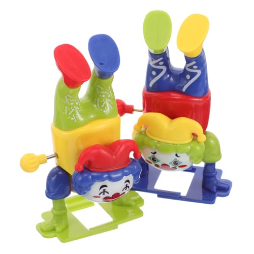 Milisten 2 Stück Clown-Aufziehspielzeug Halloween-Partygeschenke Tanzendes Clownspielzeug weihnachtsspielzeug zum aufziehen Retro Clown-Show- Halloween-Uhrwerk- Plastik von Milisten