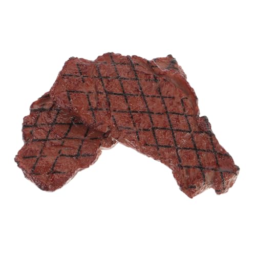 Milisten 2 Stück Dekoratives Fake Steak Modell Realistische Simulation für Fotografie Deko und Grillspiele Lebensmittelechtes Material für Restaurantdekoration von Milisten