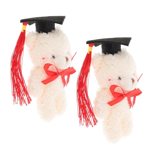 Milisten 2 Stück Dr Bär Puppe High School Abschlussfeier Gastgeschenke Abschluss Kuscheltier Bär Kuscheltier Mini Plüschbär Puppe Mini Abschluss Kuschelbär Plüsch Beige von Milisten