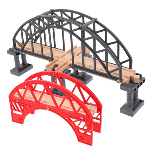 Milisten 2 Stück Eisenbahnschienenzubehör Eisenbahnbrücke Kleine Brücke Modellbrücke Holzeisenbahnbrücke Kleine Holzbrücke Basteln Holzeisenbahnzubehör Eisenbahnschienenbrücke von Milisten