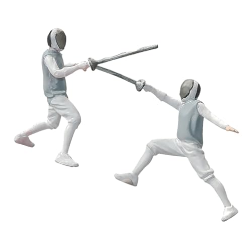 Milisten 2 Stück Fechtpuppenmodell Mini-Menschen-Modell Winzige Menschenfigur Diorama Menschenfiguren Miniaturszenen Harz von Milisten