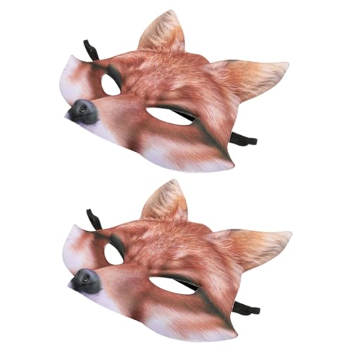 Milisten 2 Stück Fuchsmaske Eva Halbgesicht mit Tierischer Textur Realistische Tiermaske für Halloween Cosplay und Maskerade für Partys und Kostüme Milisten 2 Stück Fuchsmaske Eva Halbgesicht mit Tierischer Textur Realistische Tiermaske für Halloween Cosplay und Maskerade für Partys und Kostüme von Milisten